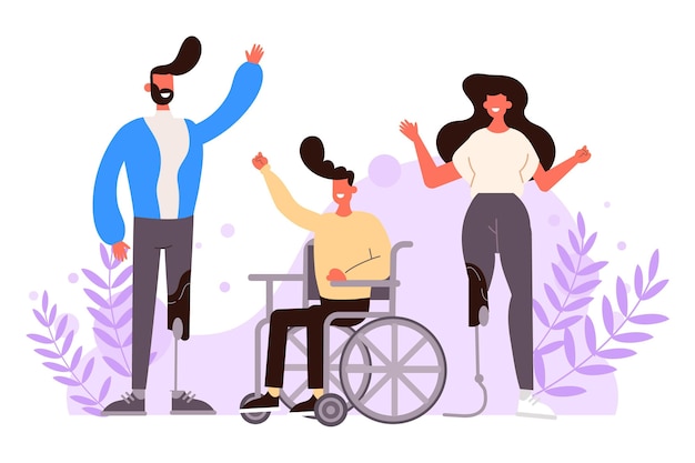 Diseño plano día internacional de las personas con discapacidad.