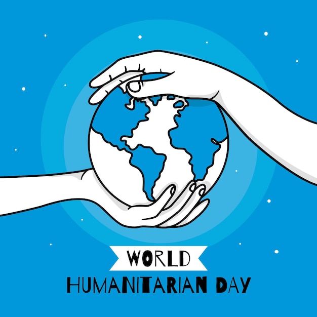 Vector diseño plano día mundial humanitario