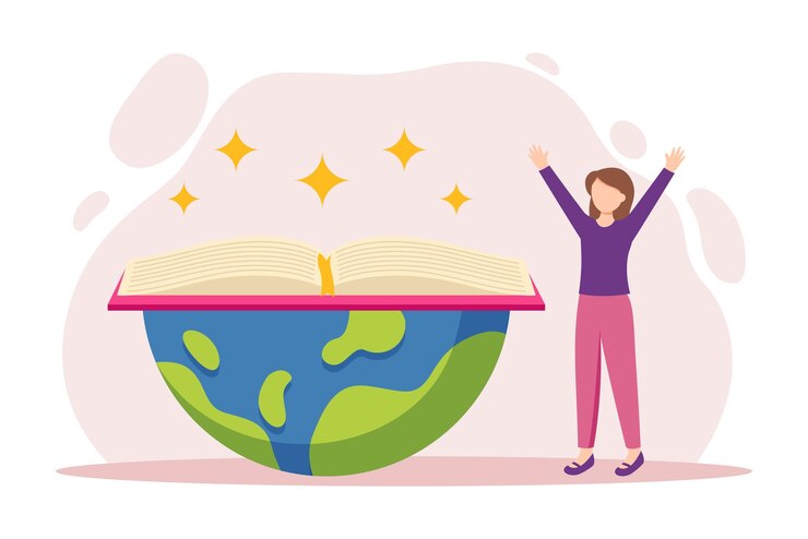 Vector diseño plano para el día mundial del libro