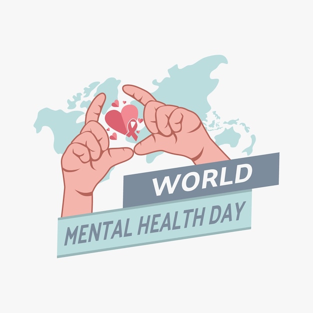 Diseño plano día mundial de la salud mental