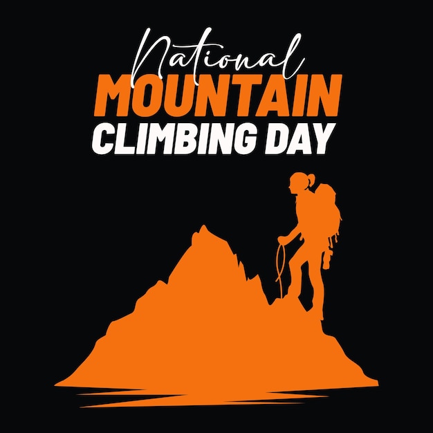 diseño plano para el día nacional de escalada de montañas
