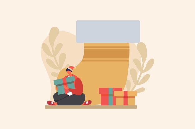 Diseño plano del día de Navidad
