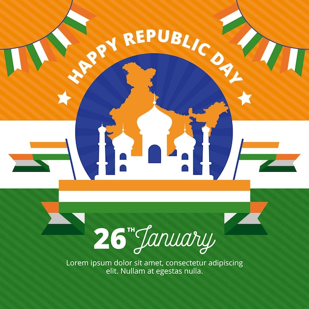 Vector diseño plano día de la república india