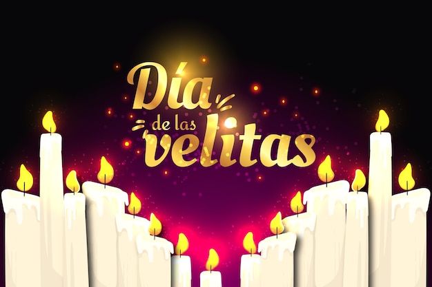 Vector diseño plano dia de las velitas