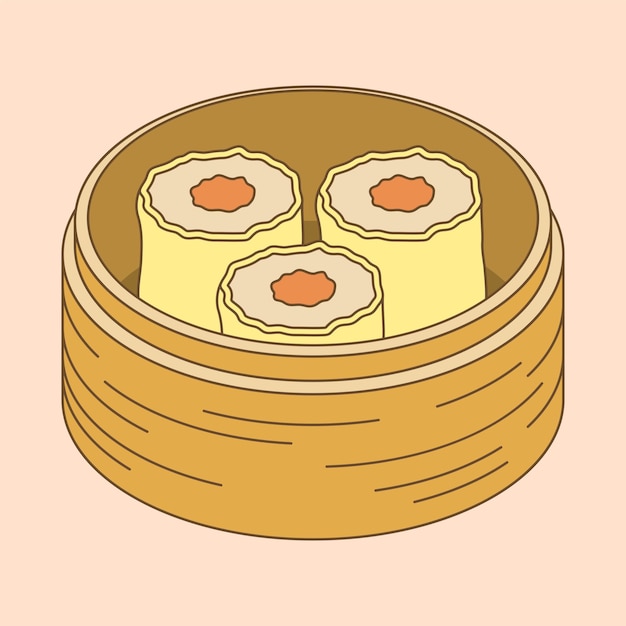 Diseño Plano Dibujado Mano Albóndigas Doodle Comida China