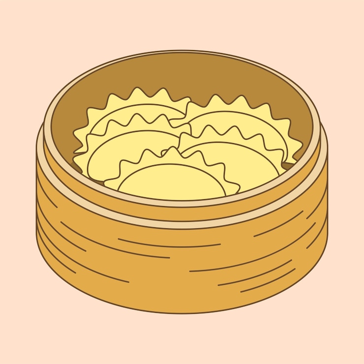 Vector diseño plano dibujado mano albóndigas doodle comida china
