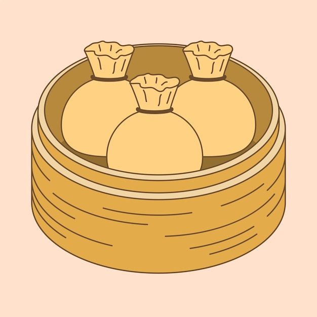 Diseño Plano Dibujado Mano Albóndigas Doodle Comida China