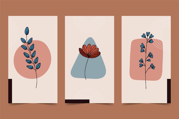 Diseño plano dibujado a mano arte de pared boho