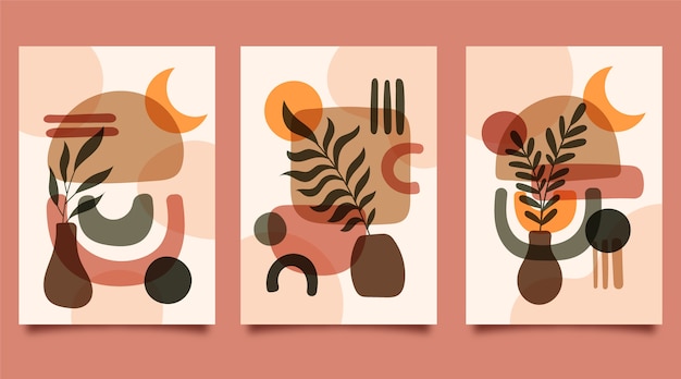 Diseño plano dibujado a mano arte de pared boho