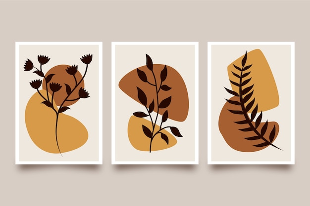 Diseño plano dibujado a mano arte de pared boho