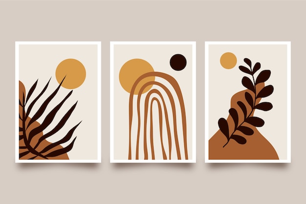 Diseño plano dibujado a mano arte de pared boho