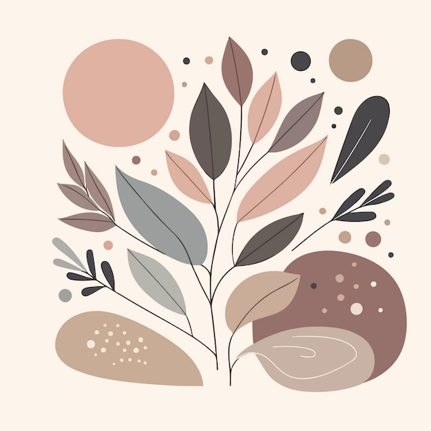 diseño plano dibujado a mano arte de pared boho