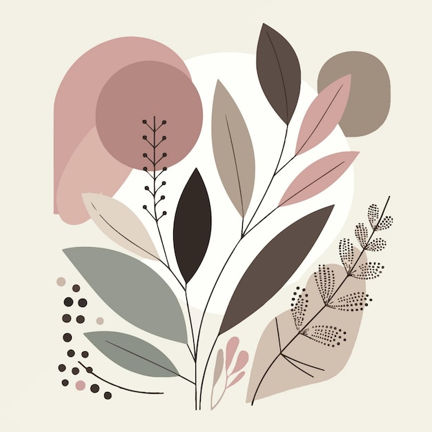 diseño plano dibujado a mano arte de pared boho