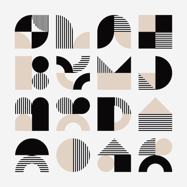 Diseño plano dibujado a mano colección de formas modernas