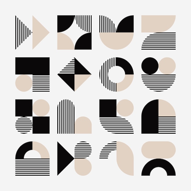 Diseño plano dibujado a mano colección de formas modernas