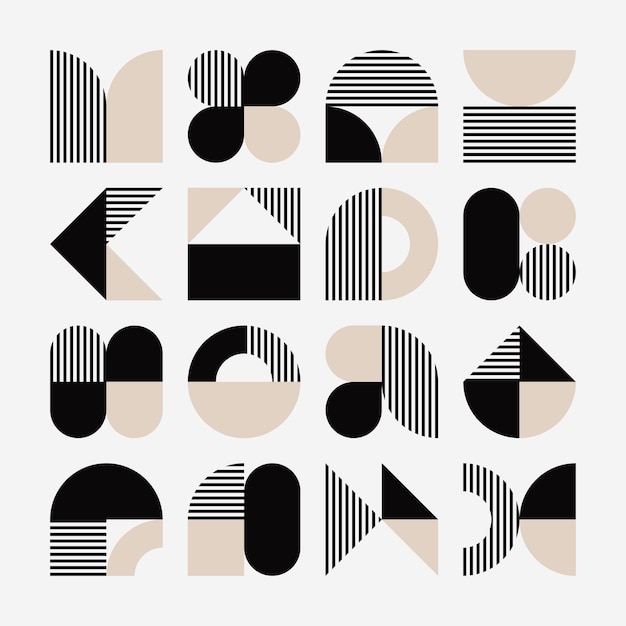 Diseño plano dibujado a mano colección de formas modernas