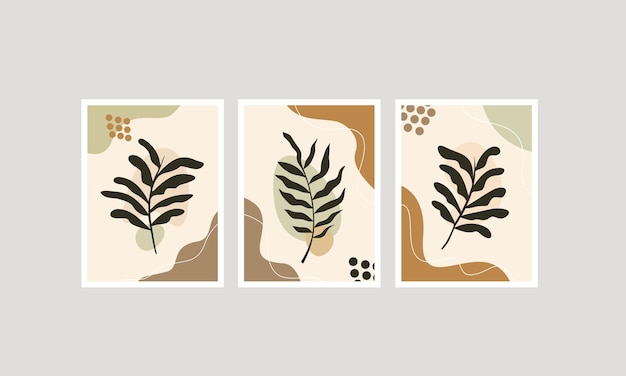Diseño plano dibujado a mano Colección de portadas de arte de pared Boho