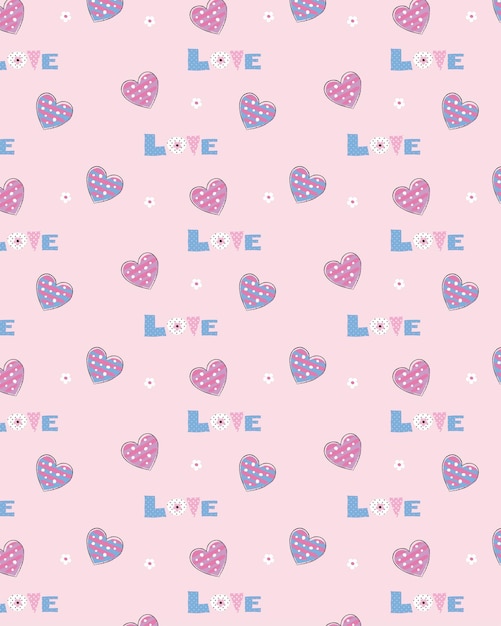 Diseño plano dibujado a mano corazones de conversación ilustración sin costuras