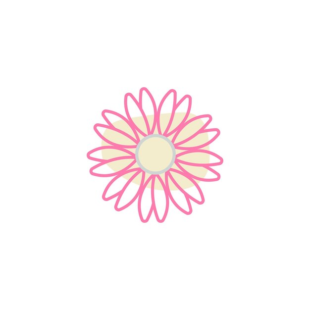 Diseño plano dibujado a mano con un sencillo contorno floral