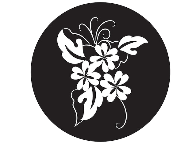 Diseño plano dibujado a mano con un simple contorno de flor