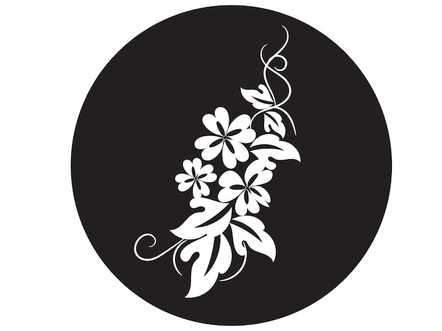 Diseño plano dibujado a mano con un simple contorno de flor