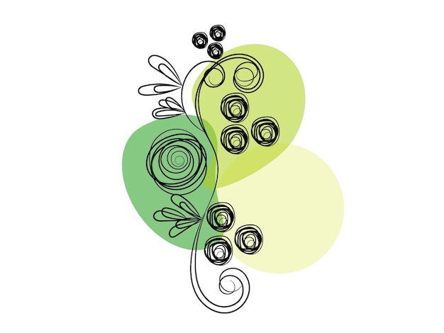 Diseño plano dibujado a mano con un simple contorno de flor