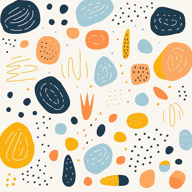 Diseño plano dibujado a mano por vectores patrón de garabateo abstracto