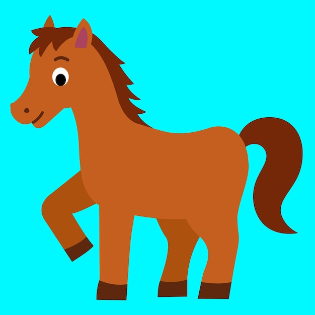 Vector diseño plano de dibujos animados de caballos y animales