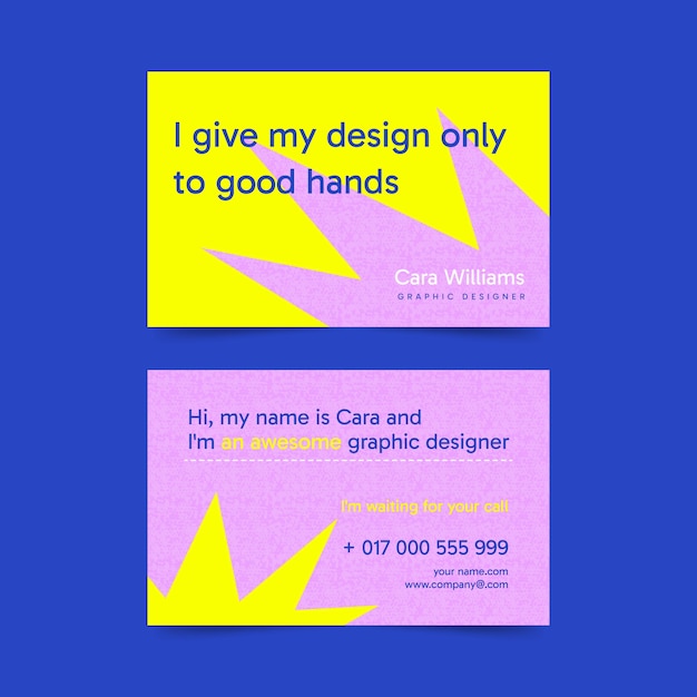 Diseño plano diseño auténtico de tarjeta de visita