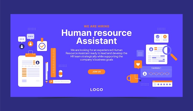 Diseño plano diseño de banner hr