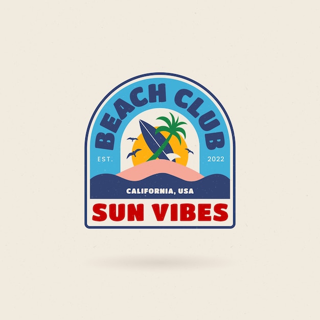 Diseño plano diseño del logotipo del club de playa