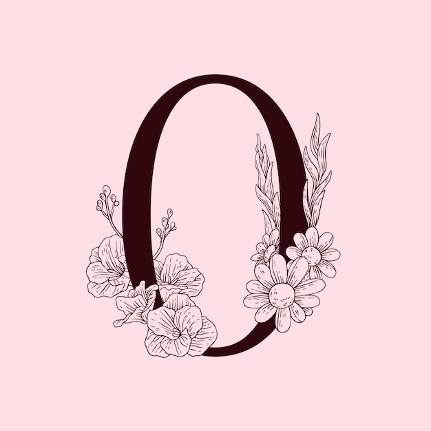 Diseño plano con diseño de números florales.