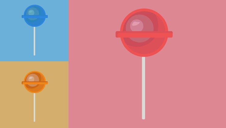 diseño plano de dulces circulares con tres sabores