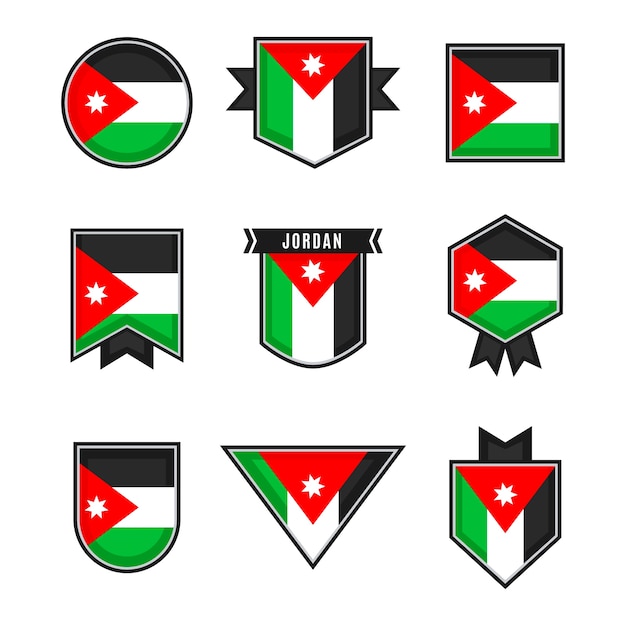 Diseño plano emblemas nacionales de jordania