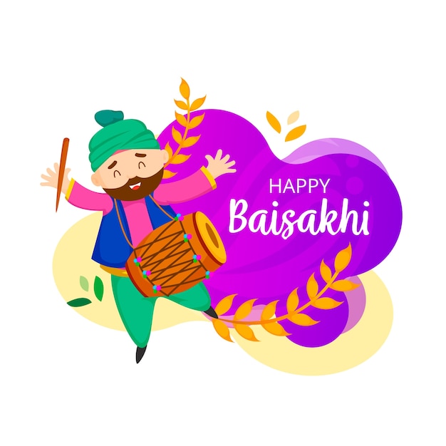 Diseño plano feliz baisakhi