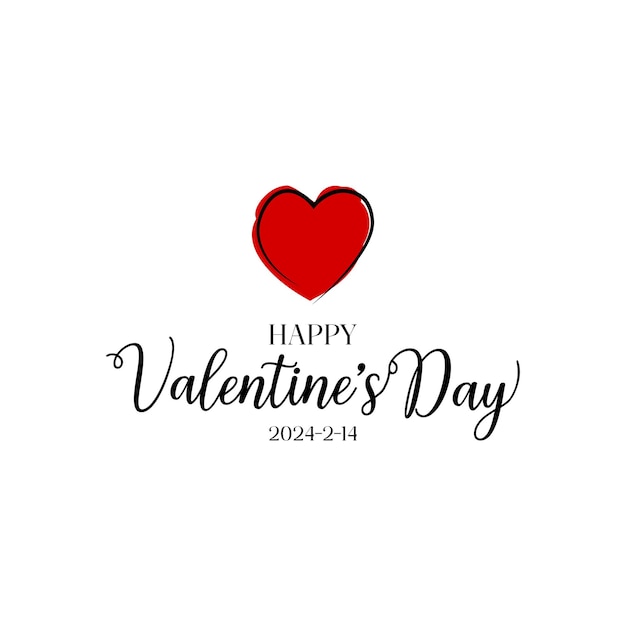 diseño plano de feliz día de San Valentín con corazón