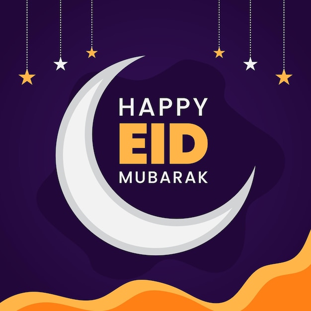 Diseño plano feliz eid mubarak