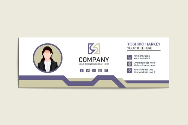 Diseño plano Firma de correo electrónico de la empresa diseño moderno