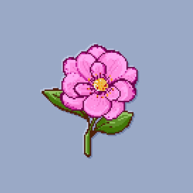 Vector diseño plano flor pixel art