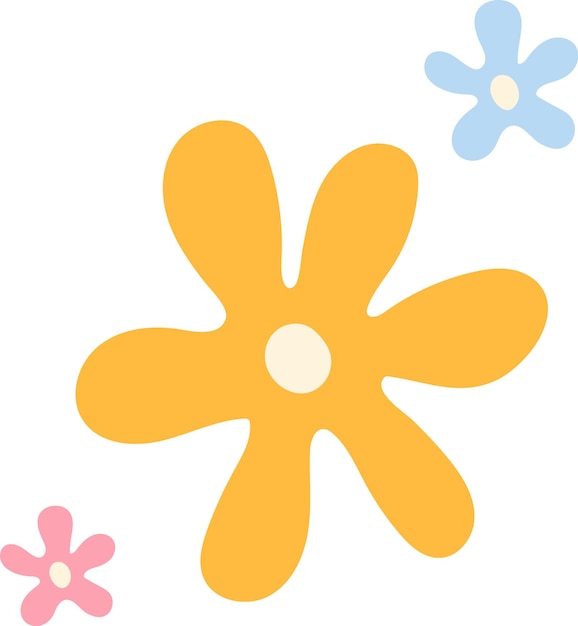 Diseño plano de flores abstractas y minimalistas dibujadas a mano