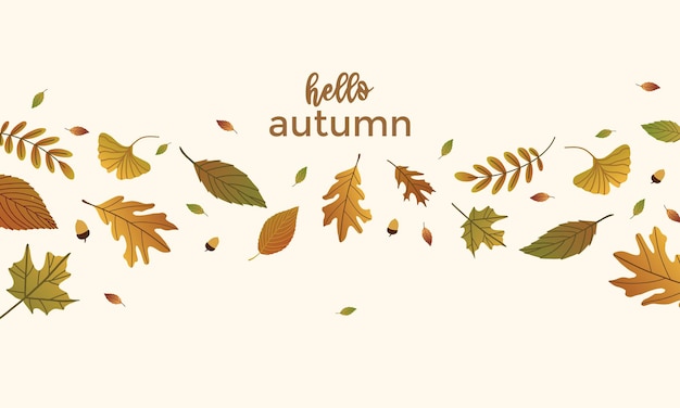 Diseño Plano Fondo De Hojas De Otoño