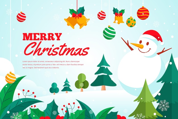 Diseño plano fondo de navidad