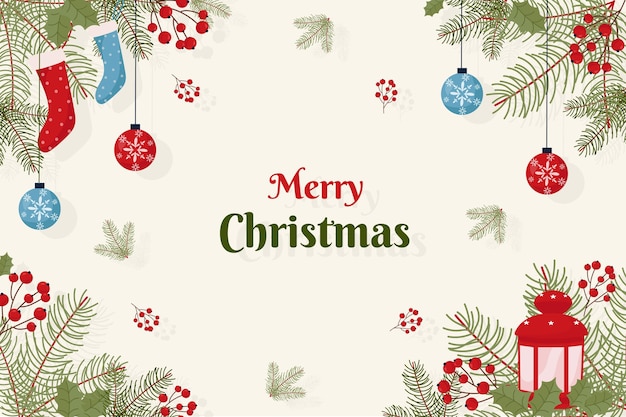 Diseño plano fondo de navidad