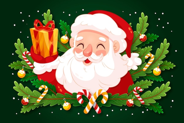 Diseño plano fondo de navidad