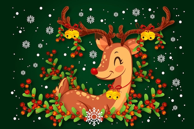 Diseño plano fondo de navidad