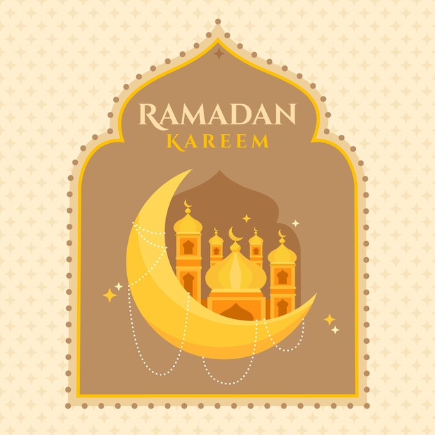 Vector diseño plano de fondo de ramadán kareem