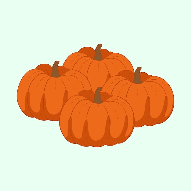 Diseño plano de la fruta de calabaza Ilustración del icono de dibujos animados