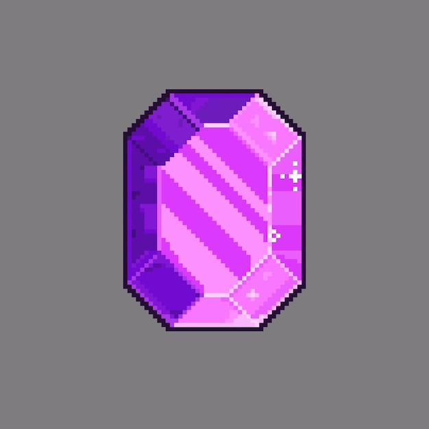 Diseño plano gemas pixel art