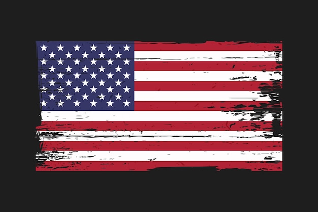 Diseño plano grunge bandera americana