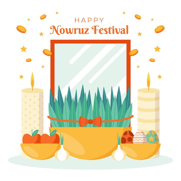 Vector diseño plano happy nowruz